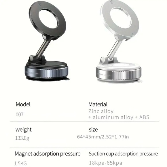 Magnetic Car Phone Mount Holder - Model 007 Black Adjustable Stand - Picture 3 of 7